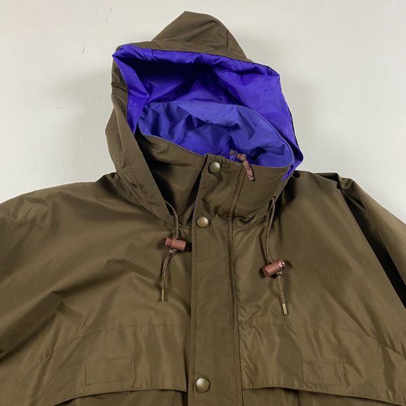 Lands' End Packable Mountain Lite Parka Jacket Men's Medium Brown Purple Nylon - Picture 8 of 15